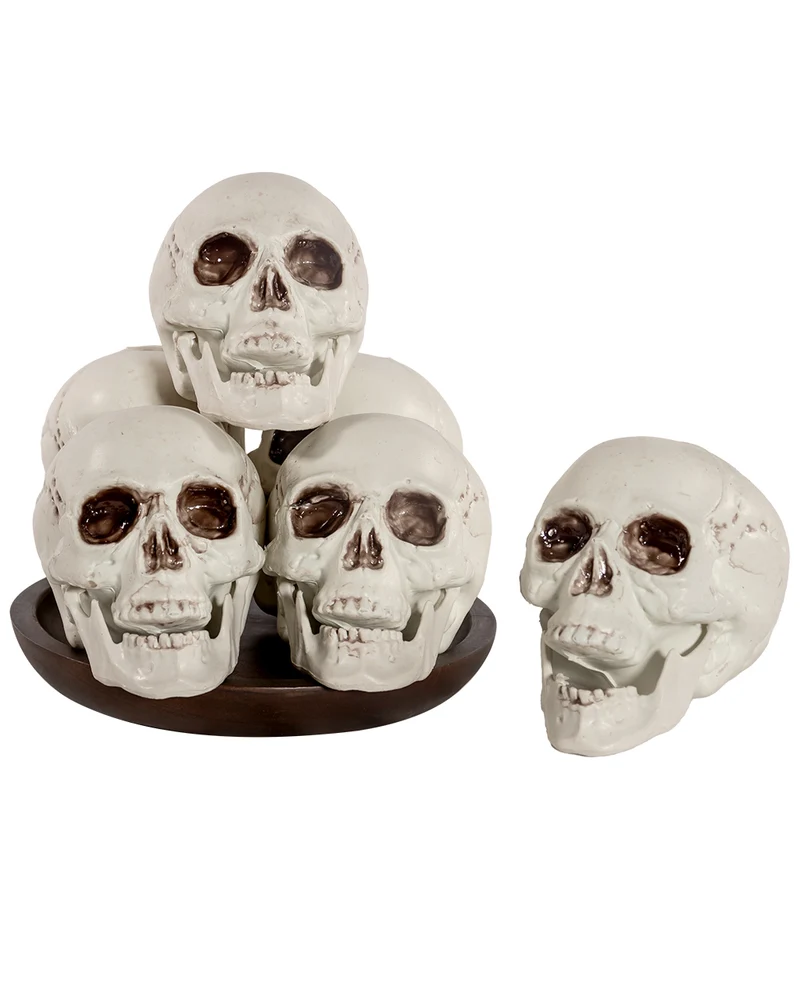 Totenkopf mit beweglichem Kiefer 12,5cm 6 St.