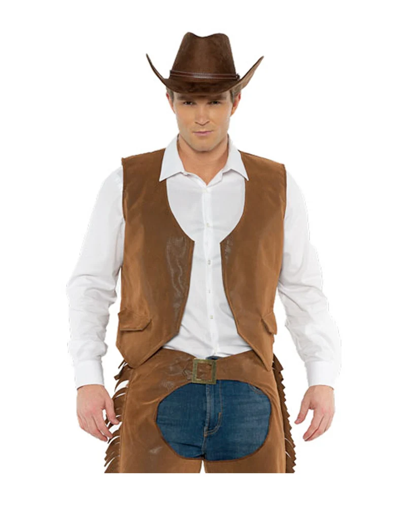 Braune Cowboy Weste Herren