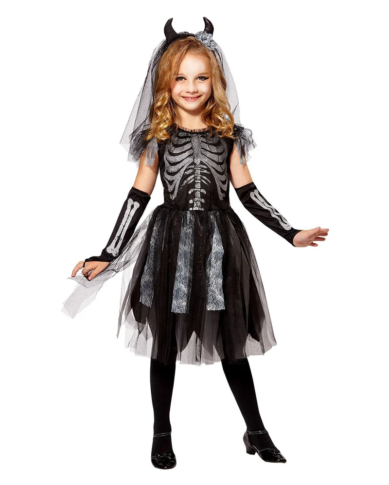 Skeledev Bride Kinder Kostüm