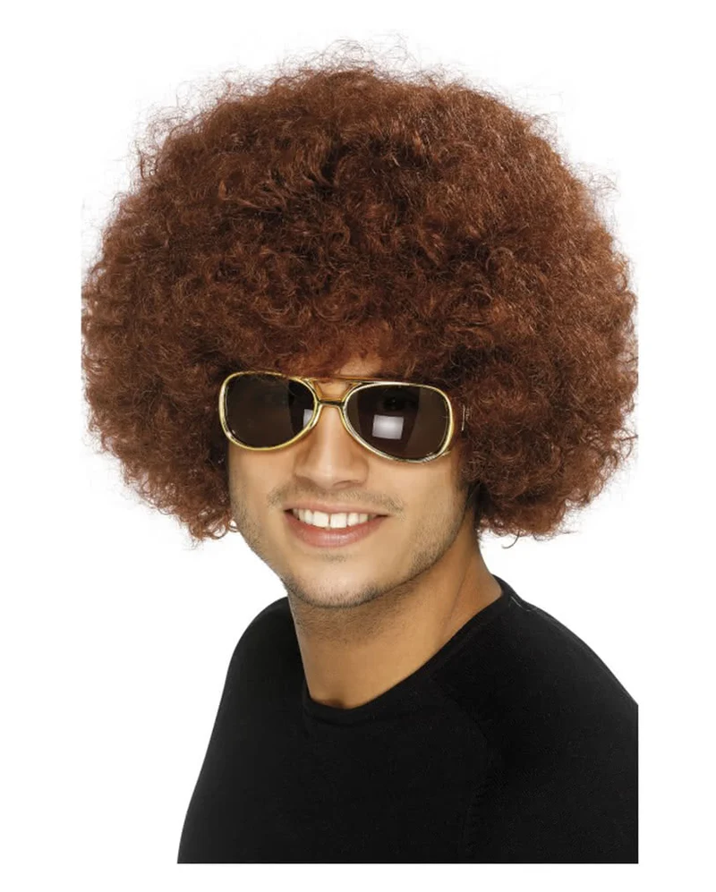 70er Jahre Disco Afro Perücke Braun