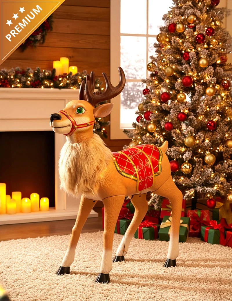Animierte Weihnachtsdekoration Fantasie-Rentier 120 cm