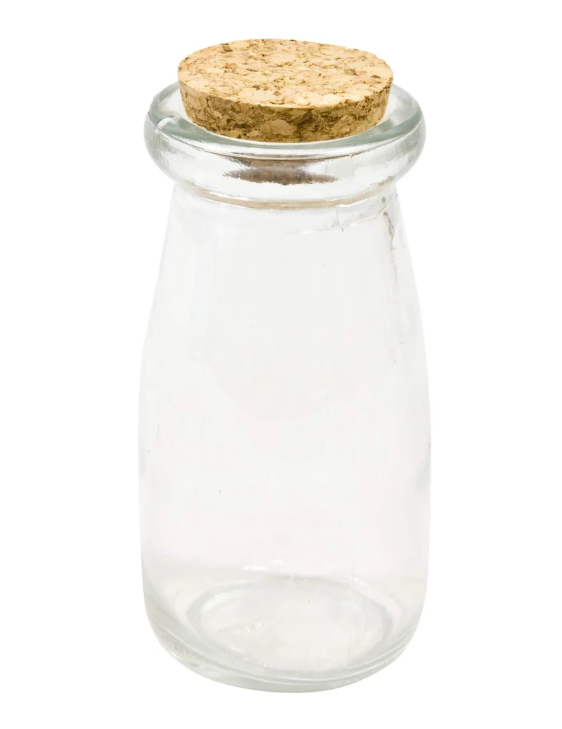Glasflasche mit Korkverschluss 9,5 cm transparent für Candy Bar