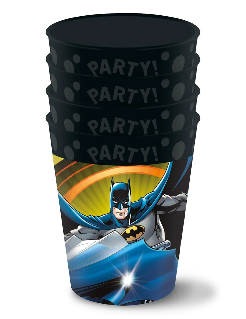 4 Batman™ 250 ml Mehrwegbecher