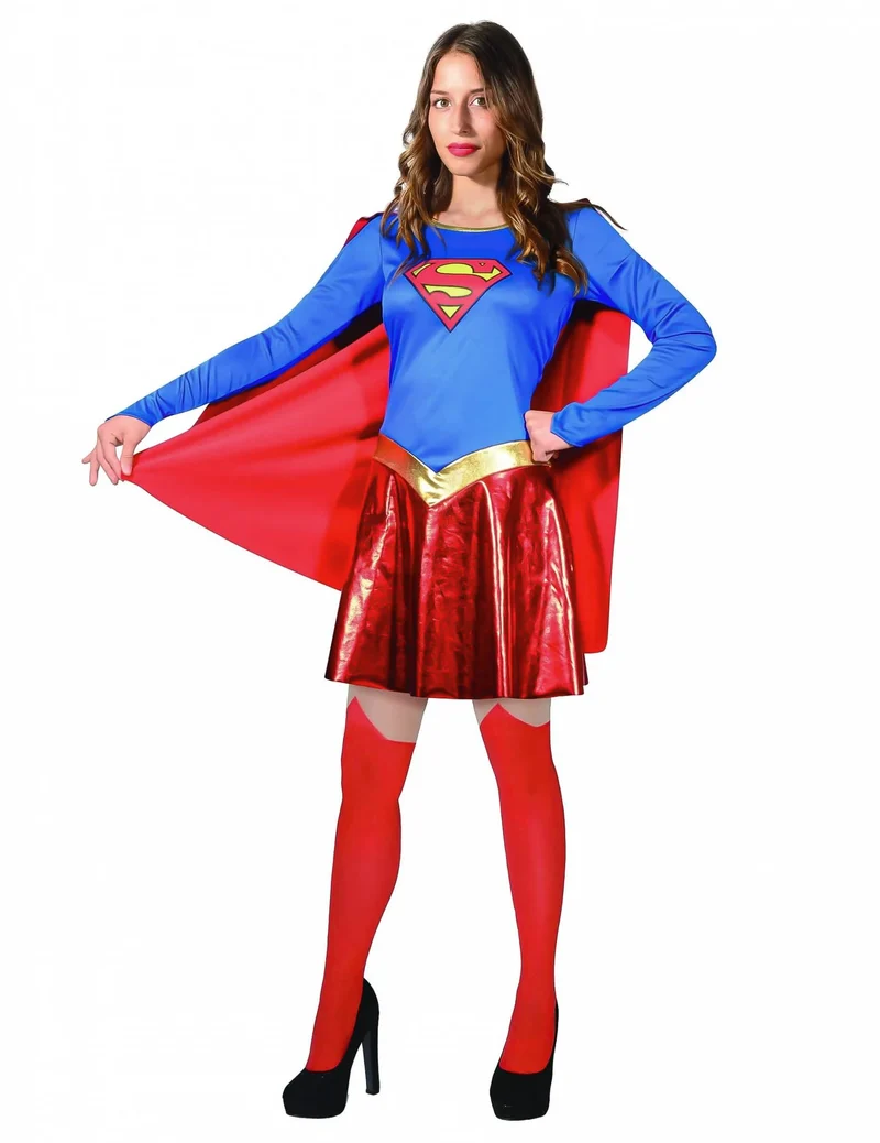 Supergirl™-Damenkostüm für Fasching Superheldin rot-blau-gelb