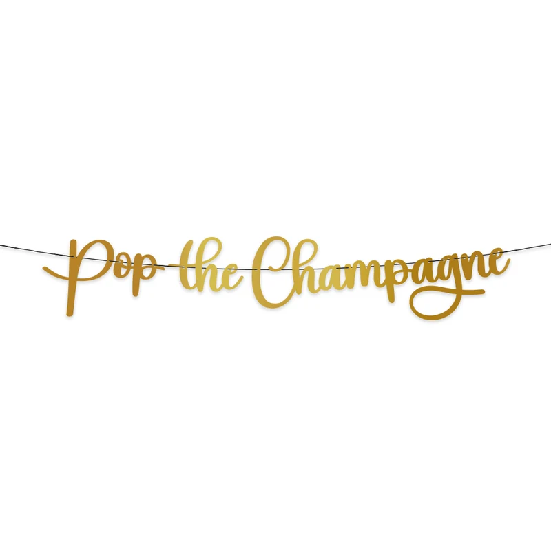 Pop The Champagne Girlande Schwarz Gold