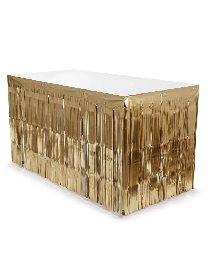 Goldener Fransen-Tischrock 300 x 80 cm