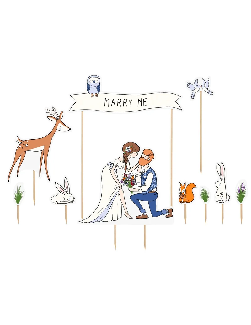 10 Natur Hochzeitstorten-Picker 7,3 ländliches Dekor