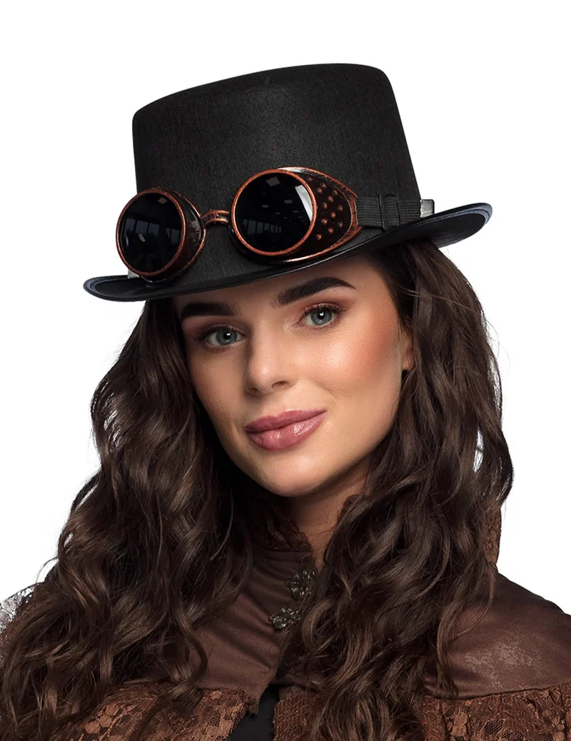 Steampunk Hut mit Brille für Erwachsene