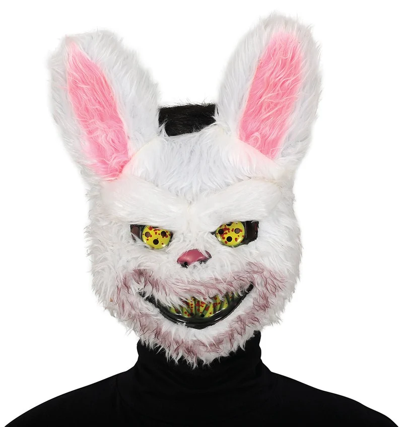 Halloween Maske Horror Kaninchen mit Fell