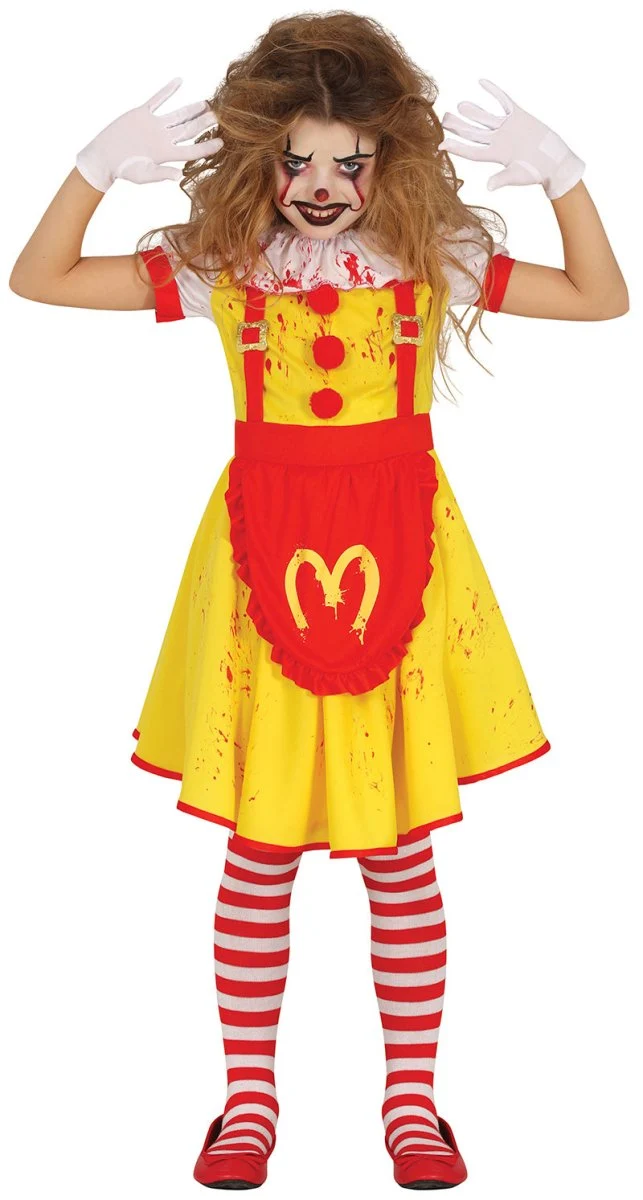 Halloween Kostüm Rot Gelb Mädchen Mc Killer
