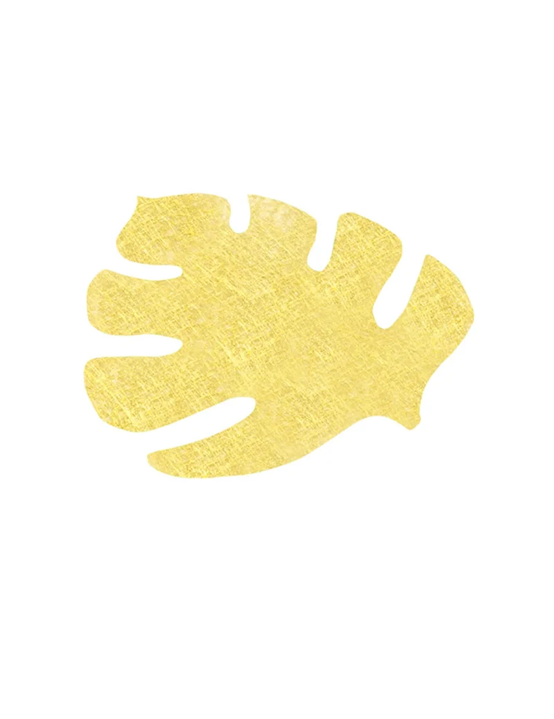 4 goldene Vlies-Tischsets mit tropischen Blättern 40 x 35 cm für Party