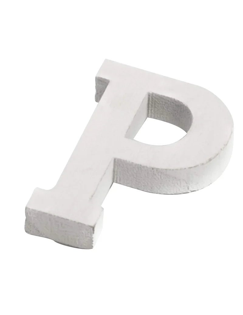 Kleine weiße Holzbuchstabe p 5 cm für die Hochzeit