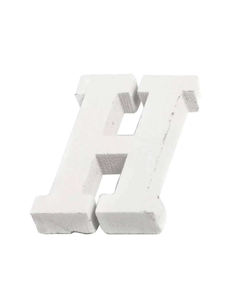 Kleine Buchstabe h aus weißem Holz, 5 cm, für Partydekoration
