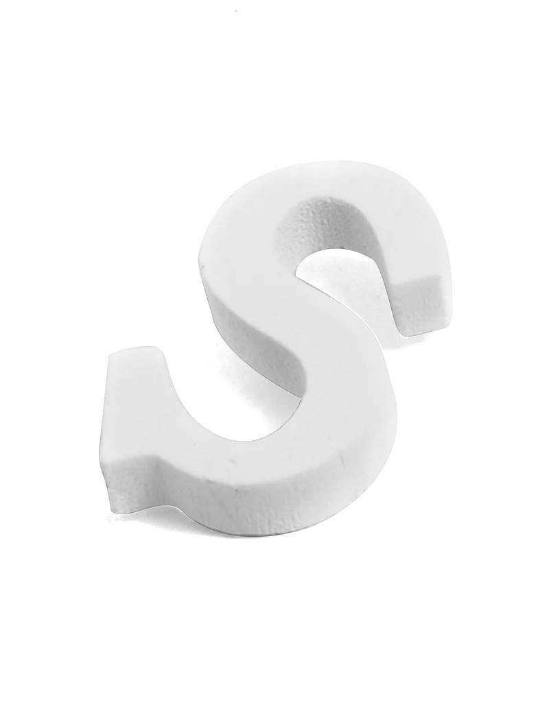 Kleine Holzbuchstabe S 5 cm weiße Partydekoration