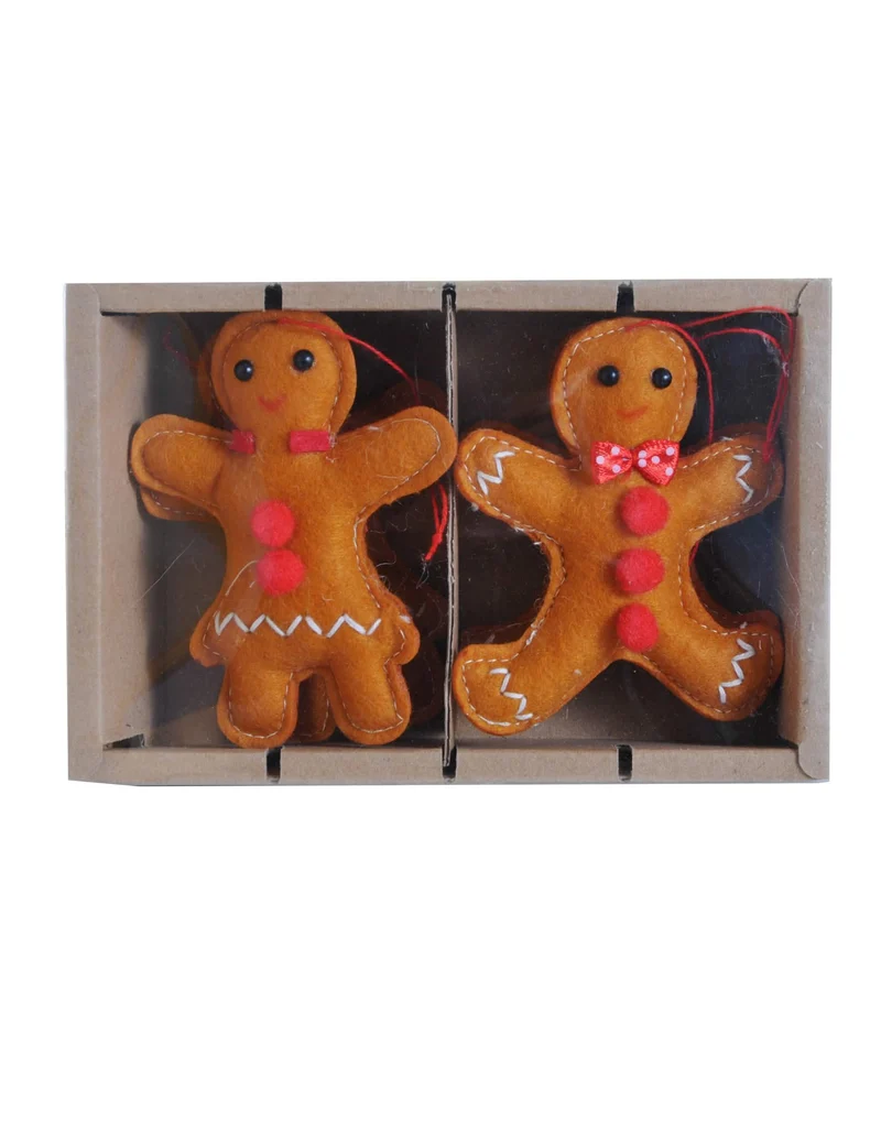 4 Lebkuchen-Anhänger 10 cm für Weihnachtsbaum