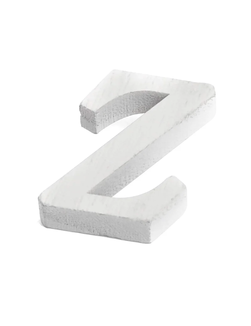 Kleiner Holzbuchstabe Z, weiß, 5 cm für Hochzeit