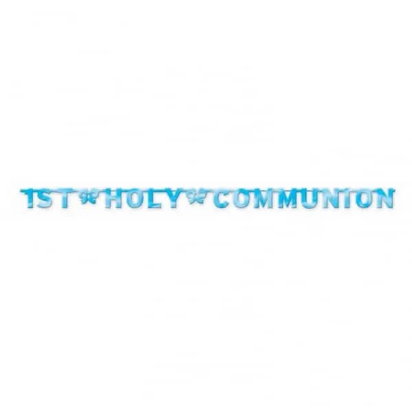 Girlande Buchstaben 1st Holy Communion 1,2 m blau