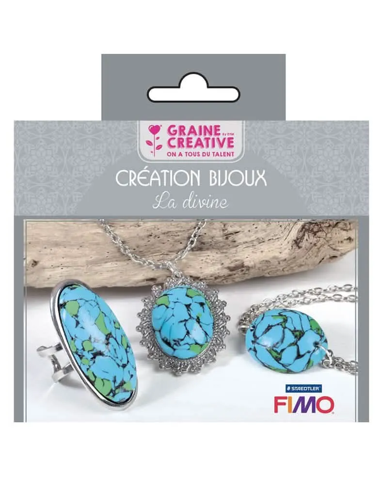 Schmuckherstellungs-Set Türkis-Steine 12,5 x 13 cm La Divine