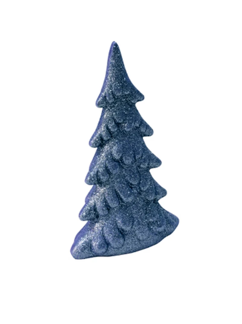 Kleiner marineblauer Glitzer-Harz-Tannenbaum 13 cm