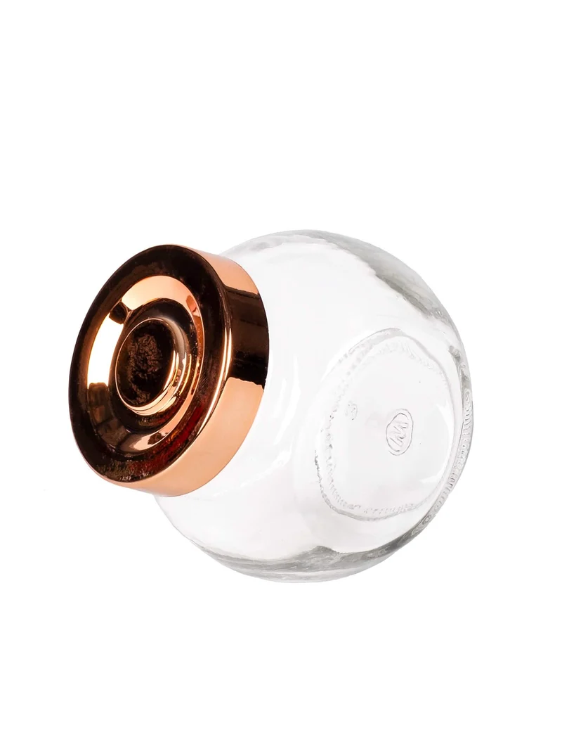 Kleines Glasgefäß mit Roségold-Deckel 8 cm, für Dragees
