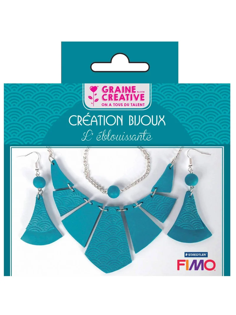 Schmuck-Bastelset Türkis-Schmuckset 12,5 x 13 cm aus Fimo-Knete