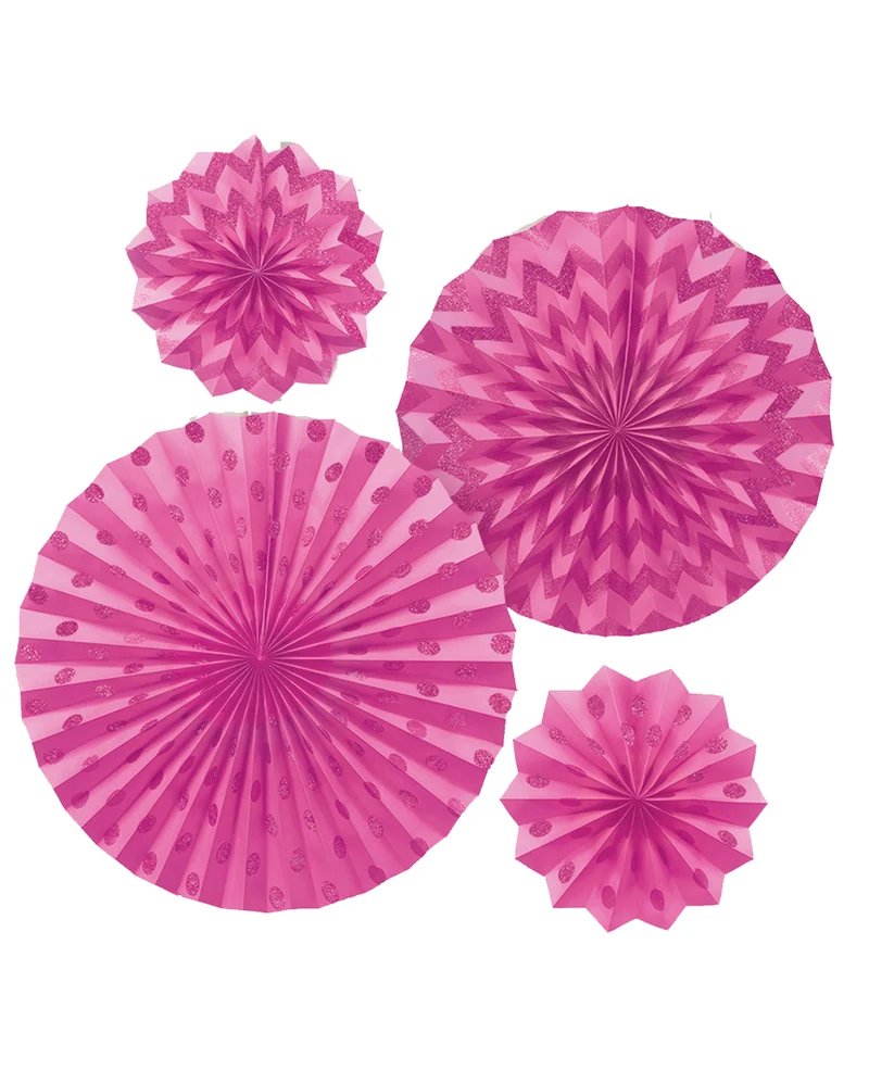 Pinkes Fächer-Deko Set