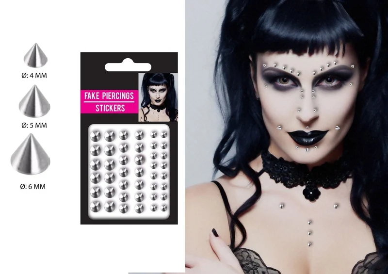 Silberne Gesichtsaufkleber Piercing
