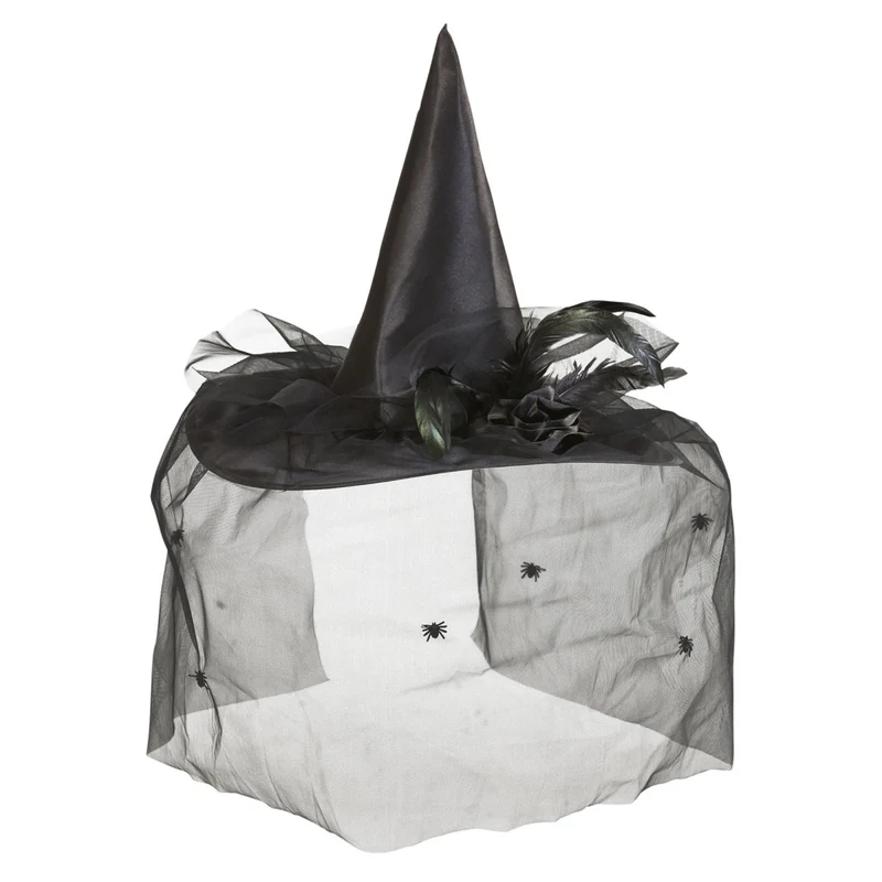 Halloween Hexenhut Schwarzer Schleier