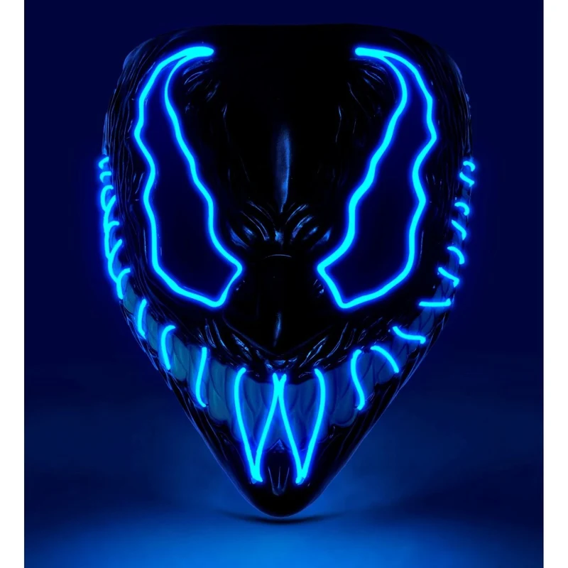 Halloween Maske Blaues Monster mit Licht
