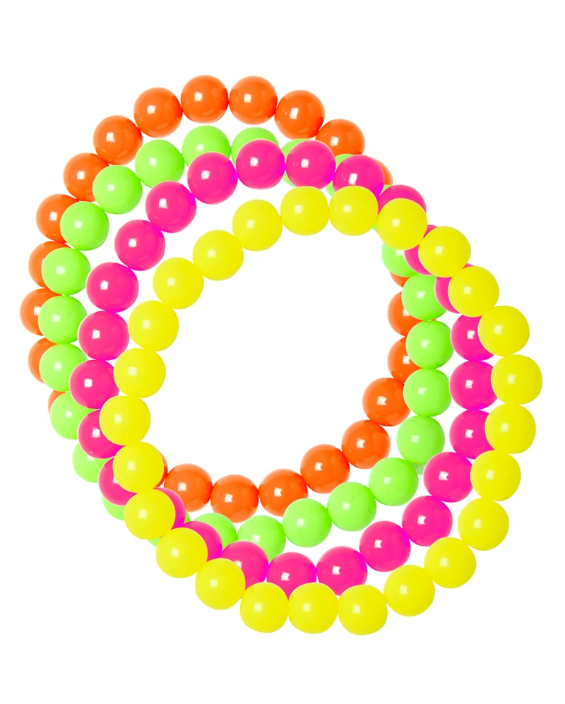 Neon Perlenarmband 4er-Set