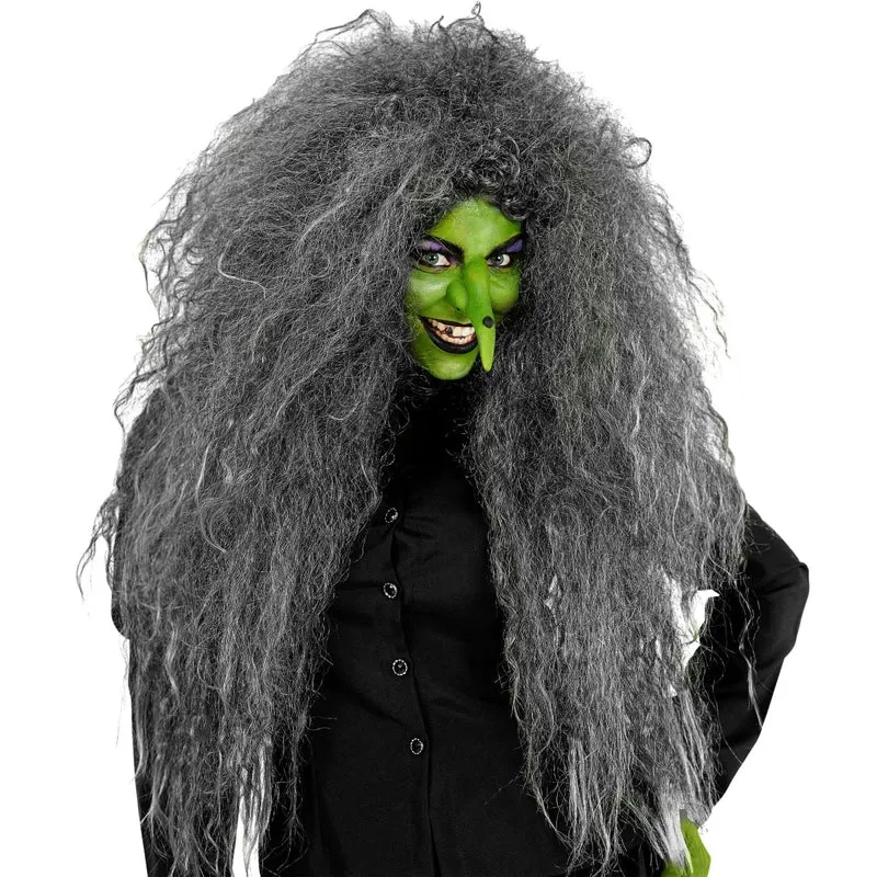 Halloween Perücke Grau Damen Hexe