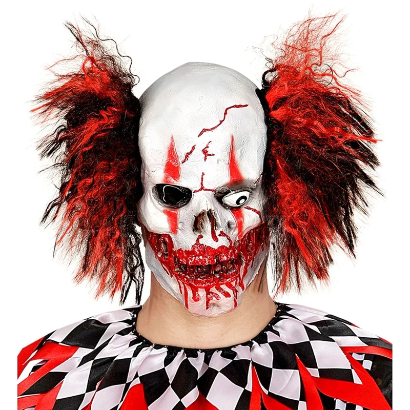 Halloween Maske Blutiger Clown mit Haaren