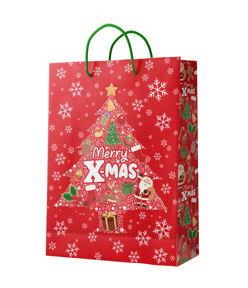 Weihnachtsgeschenktüte Rot Weihnachtsfiguren Xl 71cm