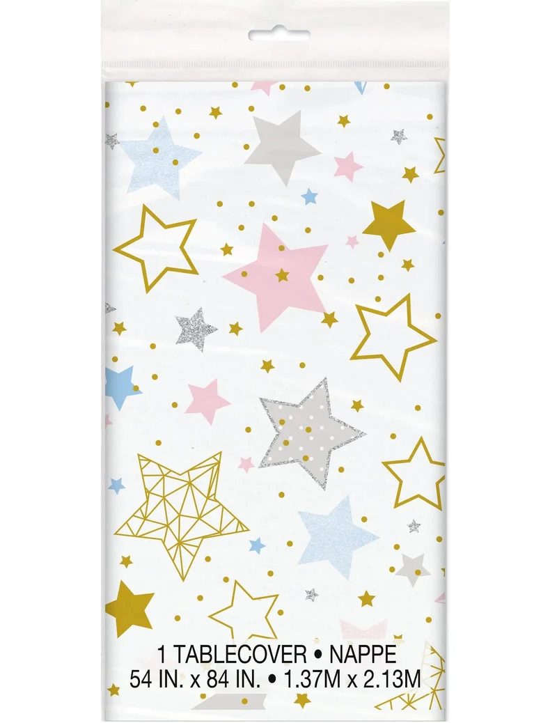 Plastiktischdecke Twinkle Twinkle Little Star 137 x 213 cm bunte Sterne