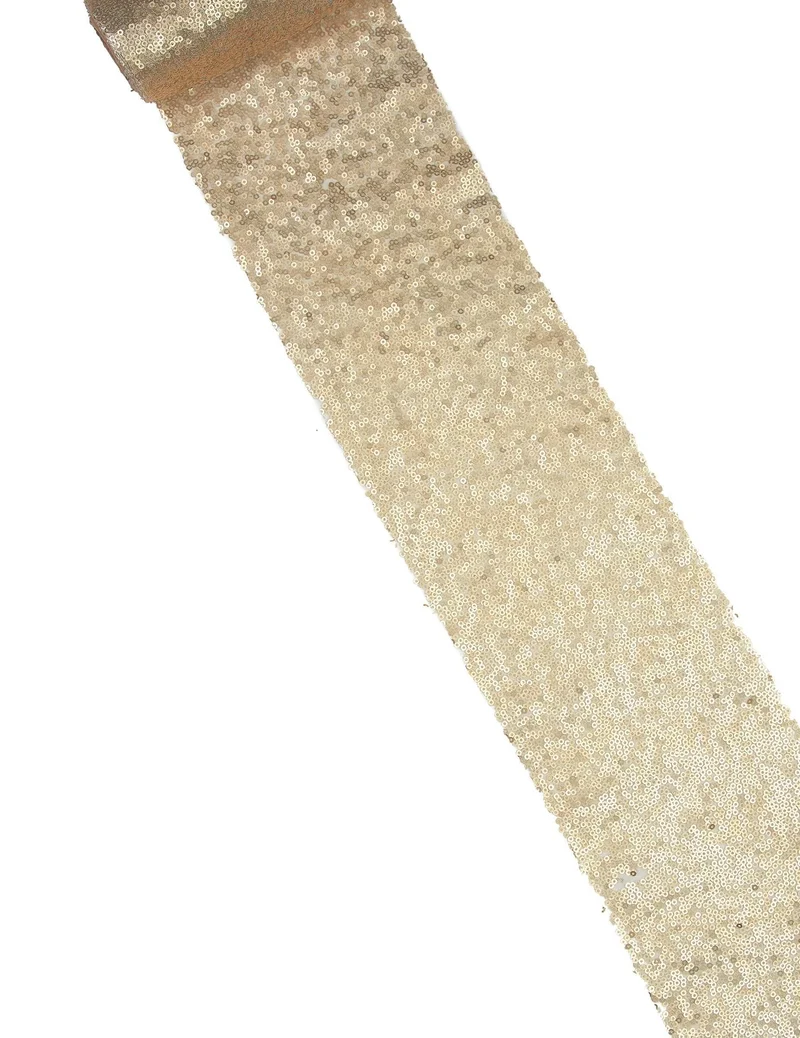 Tischläufer Pailletten Champagner 14 cm x 3 m Hochzeit und Geburtstag