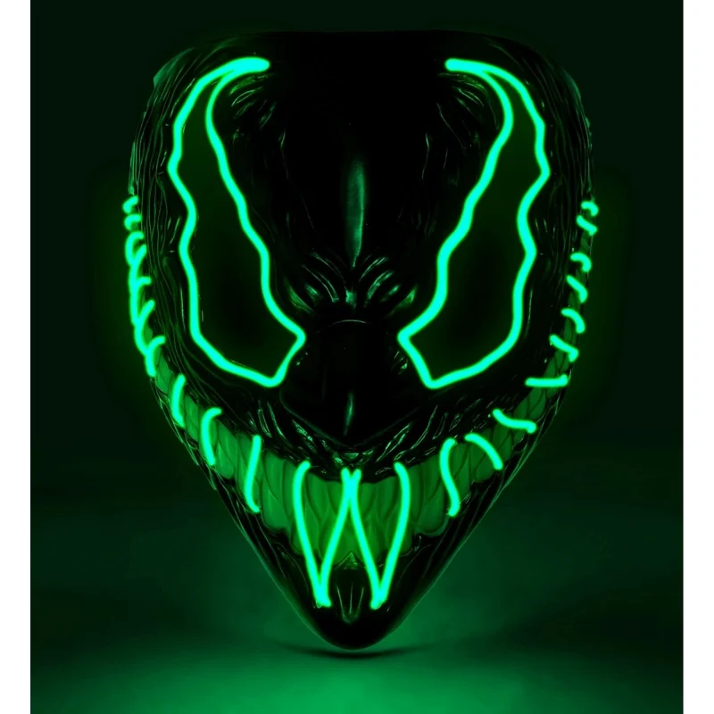 Halloween Maske Grünes Monster mit Licht
