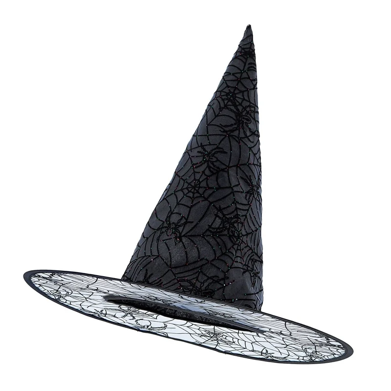 Halloween Hexenhut Schwarz Glitter