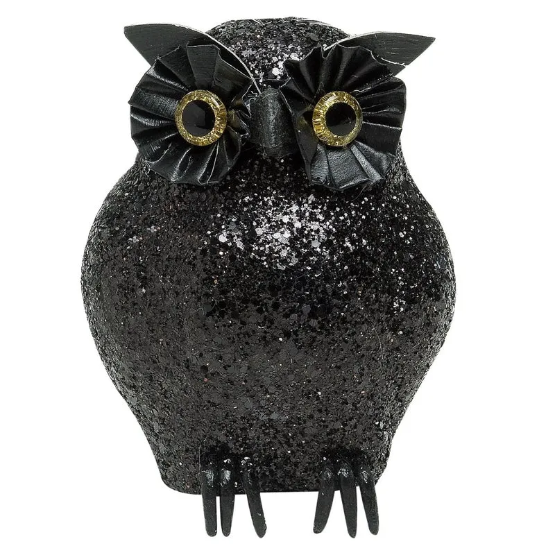 Schwarze Fake Eule 10,5cm
