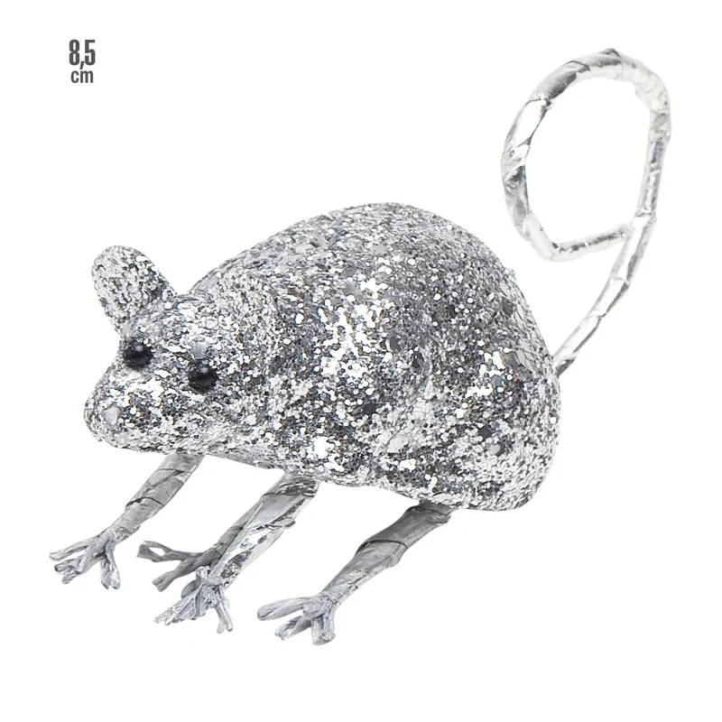 Silberne Fake-Maus 8,5cm