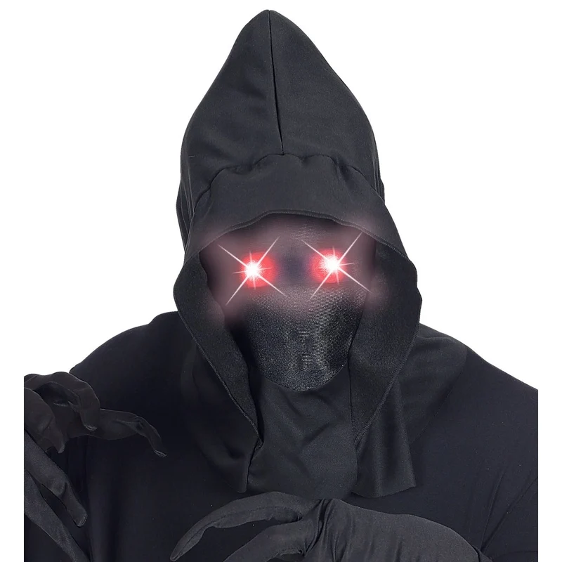 Halloween Maske Schwarz mit rotem Licht