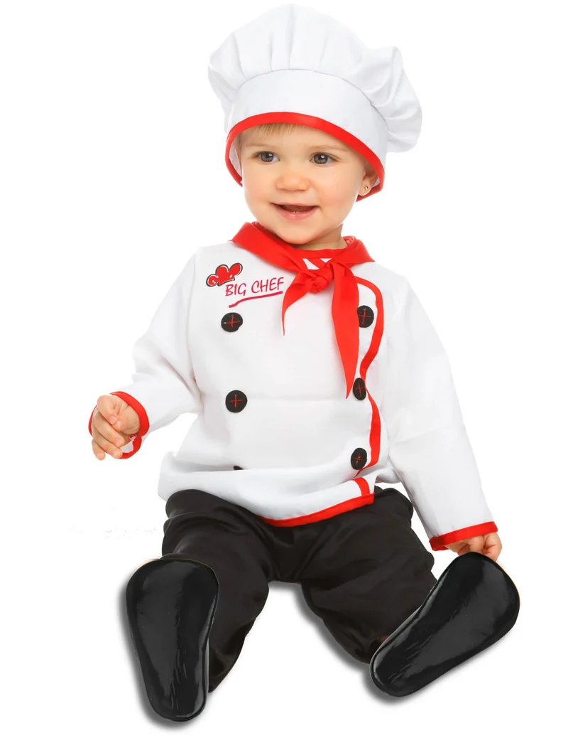 Koch Kostüm für Babys weiss-rot
