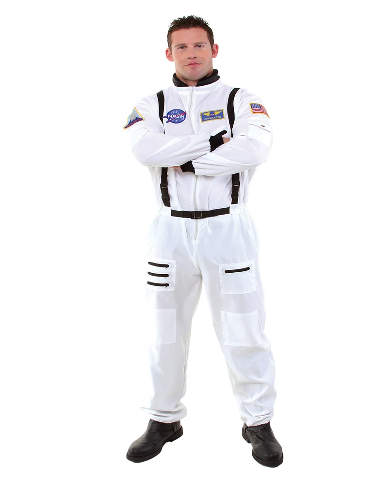 Astronauten Overall Kostüm Plus Size weiß