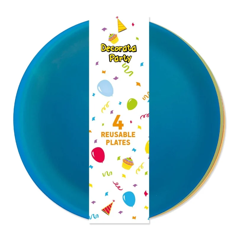 Bunte Teller halbtransparent 20,5cm 4 Stück