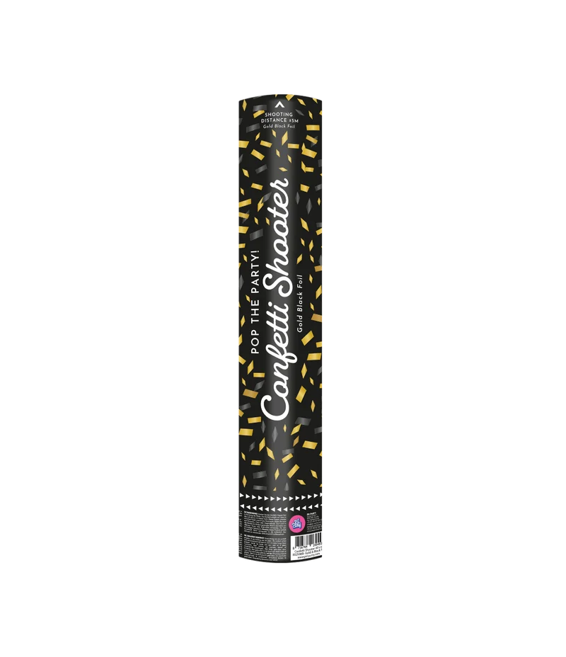 Gold Schwarz Konfetti Kanone Folienchips 40cm
