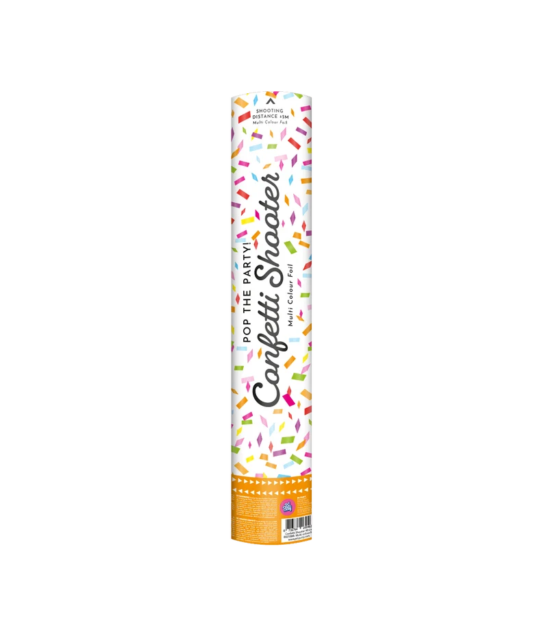 Bunte Konfettikanone Folie Metallic 40cm