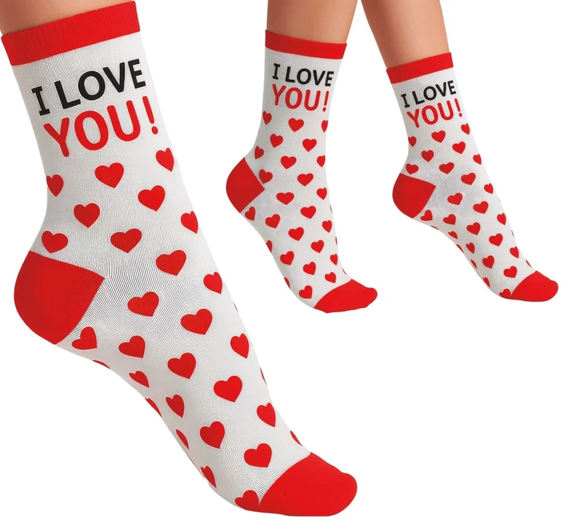 Ich liebe dich Socken Rot Weiß