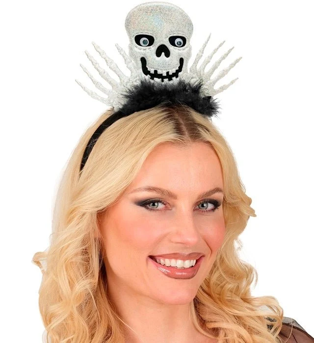 Skelett Haarband Schwarz Weiß