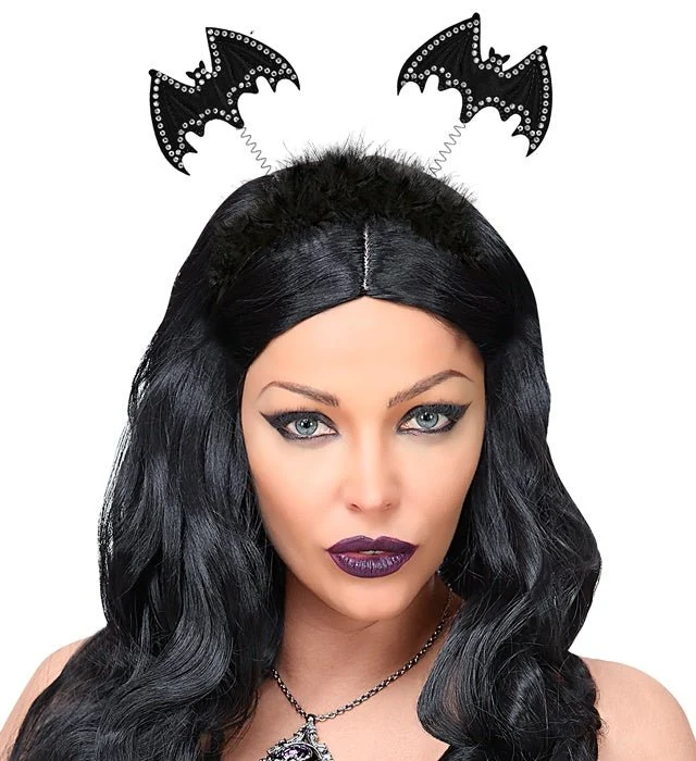 Halloween Haarband Schwarze Fledermaus Glitzer