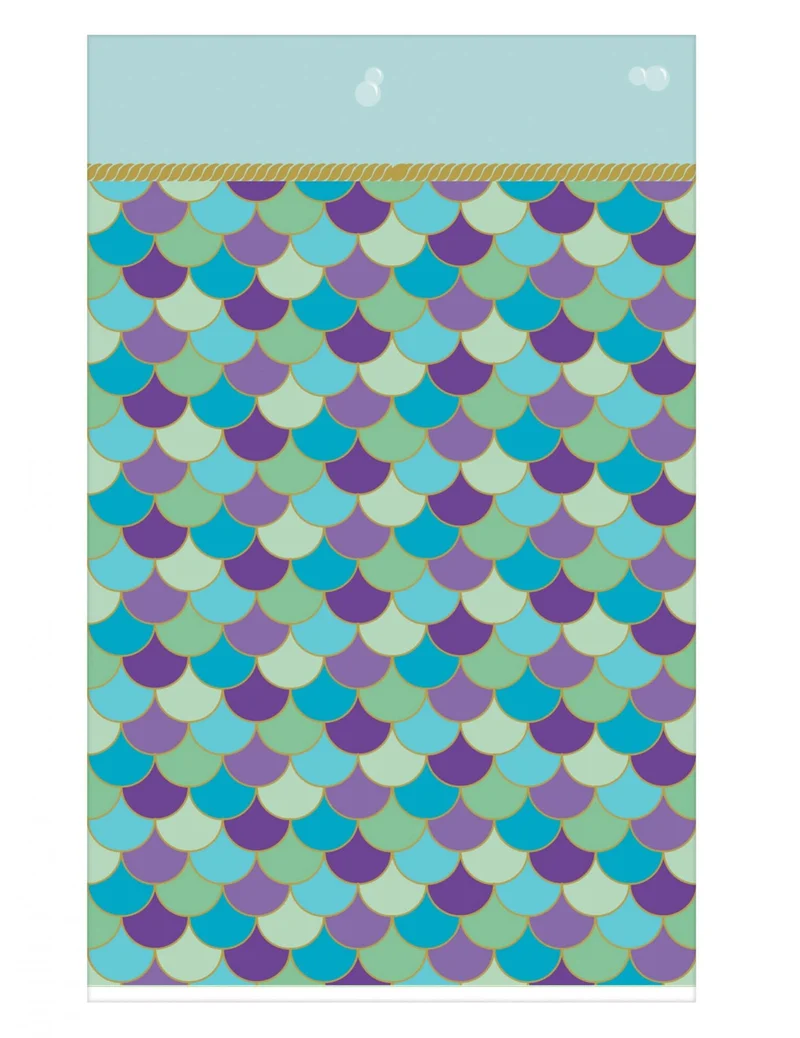 Papier Tischdecke Meerjungfrauen-Träume 120 x 180 cm mit Schuppenmuster