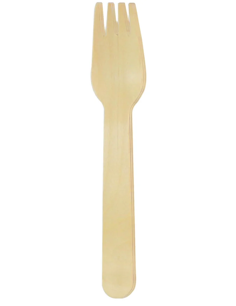 8 umweltfreundliche Holzgabeln 16 cm